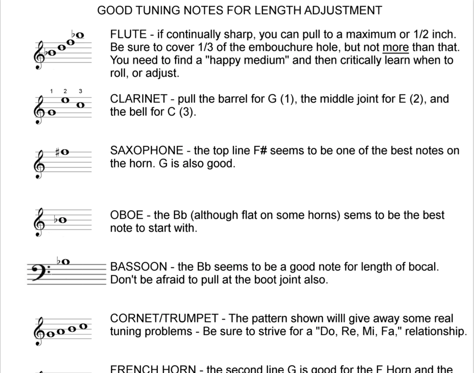 Tuning Pitches