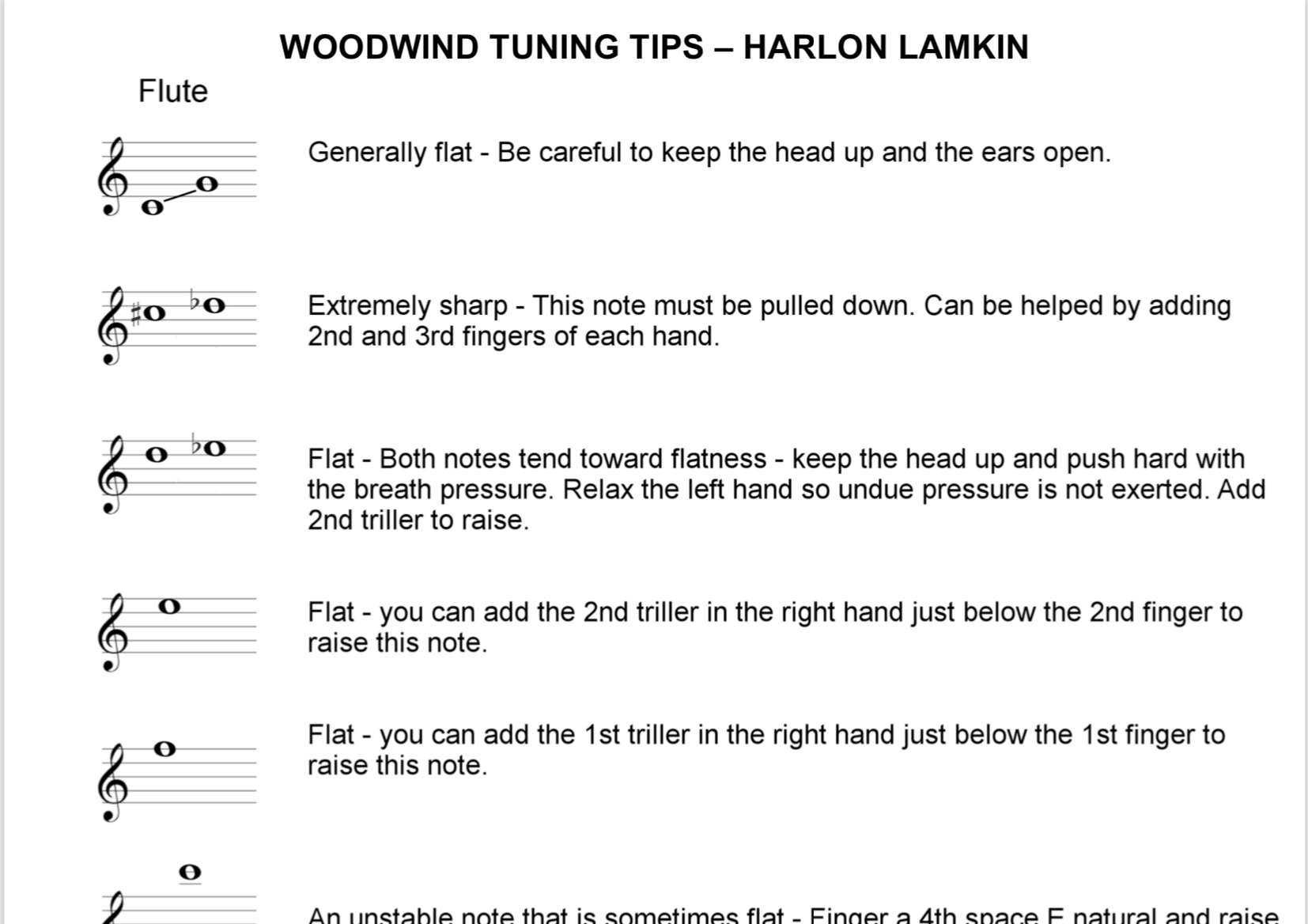 Woodwind Tuning